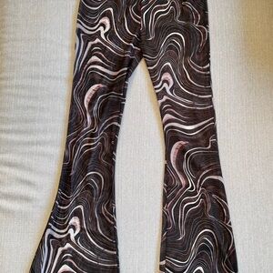Sheer swirl flared festival pants